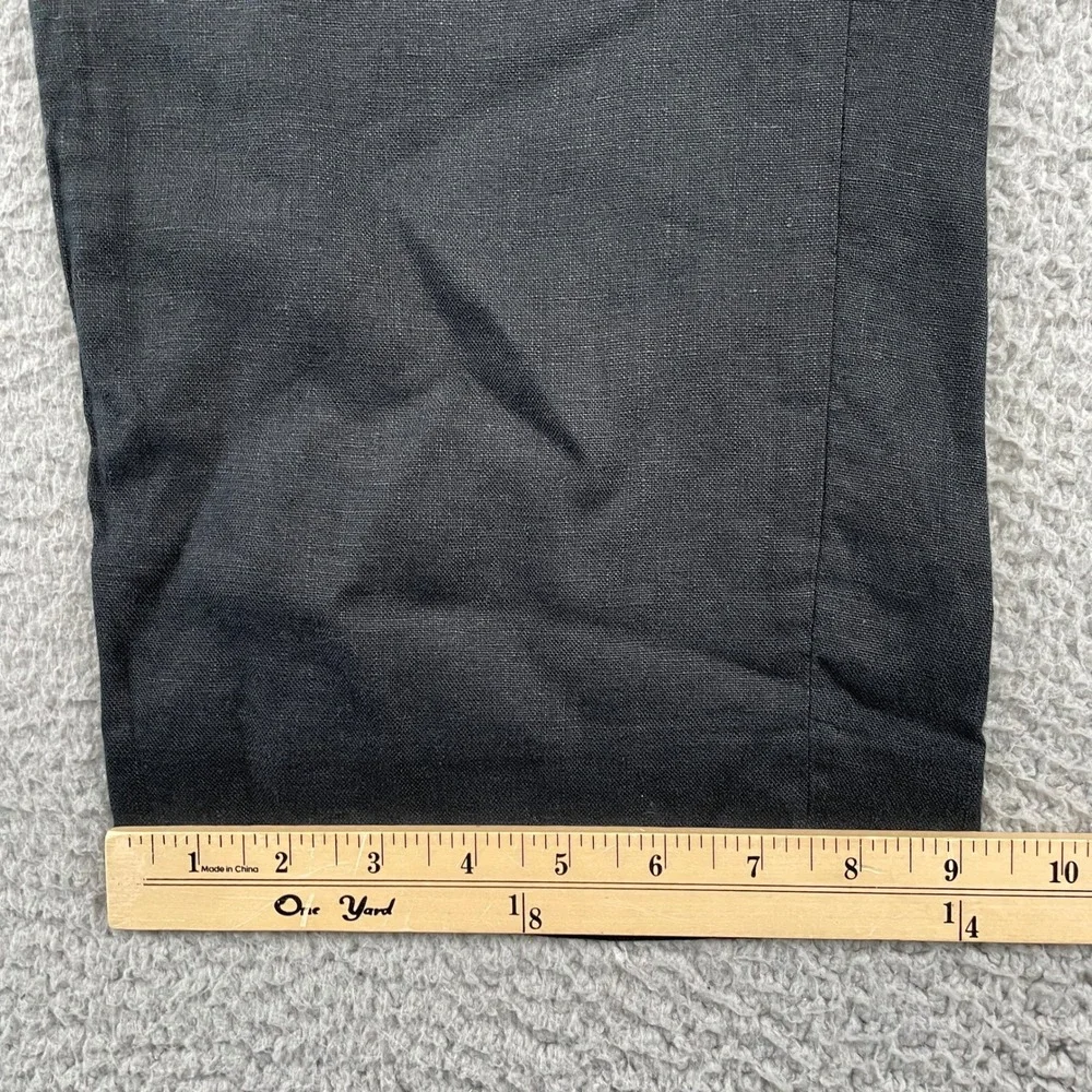 Banana Republic Pants Women 2 Black Linen Wide Leg Pleated Trousers Career